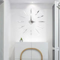 Ρολόι Τοίχου Αυτοκόλλητο 3D DIY 60-120cm ZH01210 Ασημί