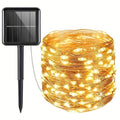 100 LED Ηλιακά Χριστουγεννιάτικα Φωτάκια από Αδιάβροχο Χάλκινο Σύρμα 10μ. BX-034 (Σε Ζεστό, Λευκό,και πολύχρωμο χρώμα)