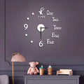 Ρολόι Τοίχου Αυτοκόλλητο 3D DIY 60-120cm ZH38610 Ασημί